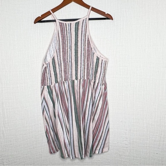 Torrid 1X Fun Stripe Halter Smocked Babydoll Top - Picture 3 of 9